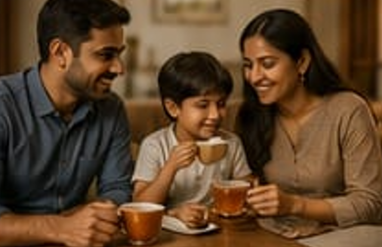 Family Having Tea